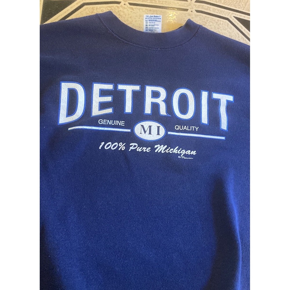 Vintage Detroit Michigan tourist crewneck sweatshirt mens size medium unisex - Picture 10 of 10